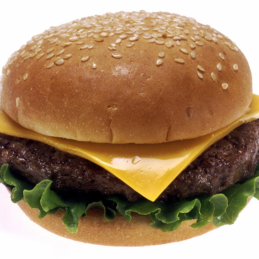 Cheeseburger with a melting cheese slice